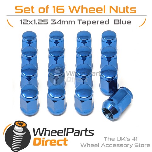 Blue wheel nuts 12x1 - blue,